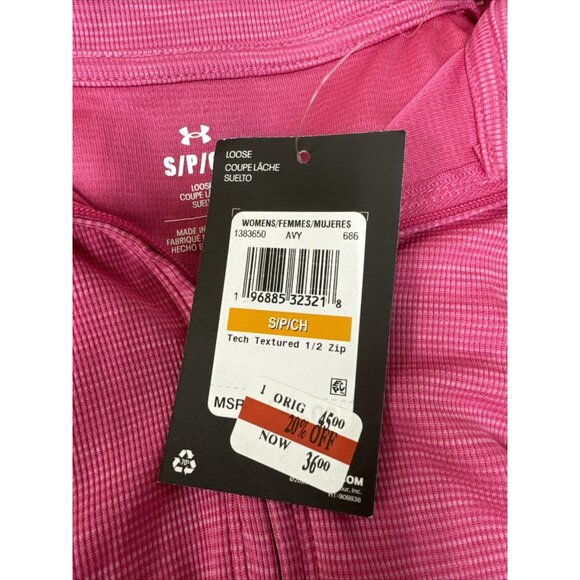 Under Armour Women's Tech Quarter Zip Pink, Small - Picture 4 of 5